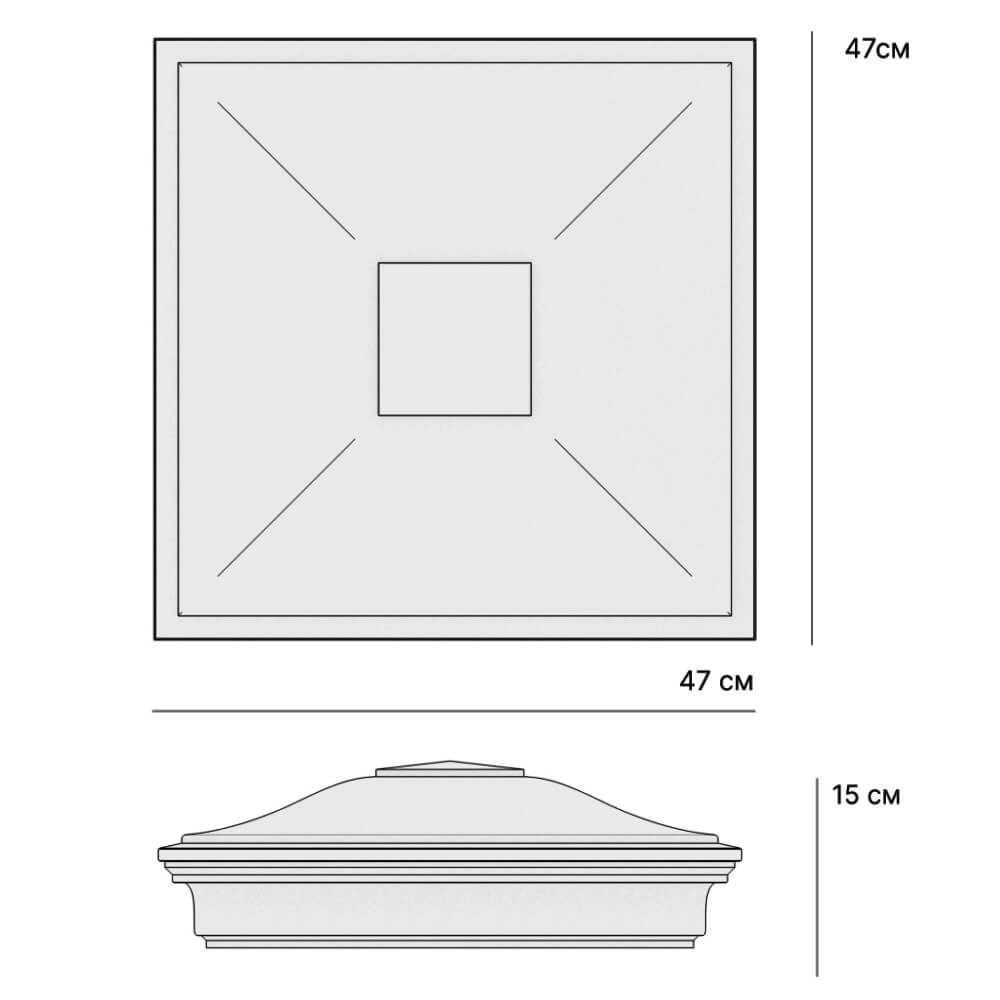 Колпак Zking Монблан Коричневый на столб 1.5х1.5 кирпича (385х385мм) с подсветкой