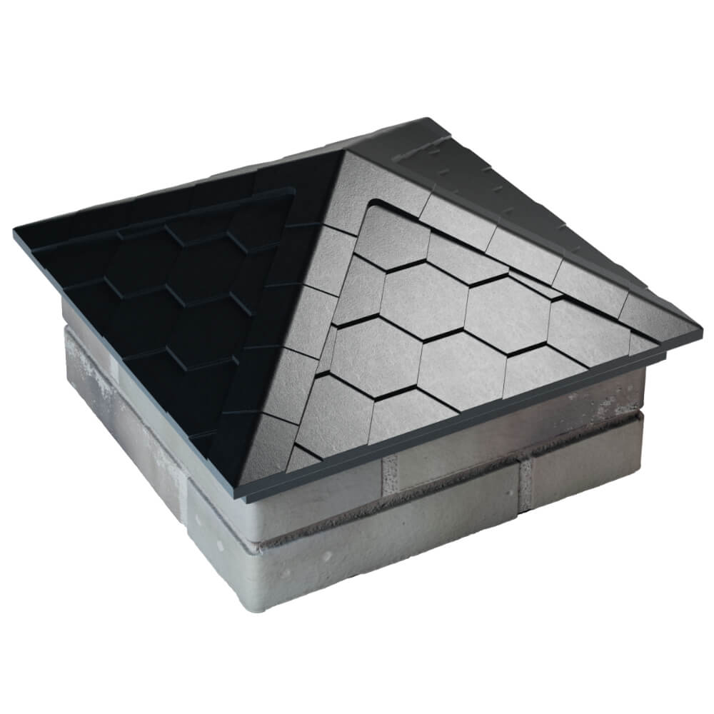 Колпак Zking Эверест Черный на столб 1.5х1.5 кирпича (390х390мм)